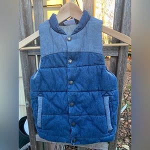 Hanna Andersson Kids Denim Puffy Vest Size 110 EUC
